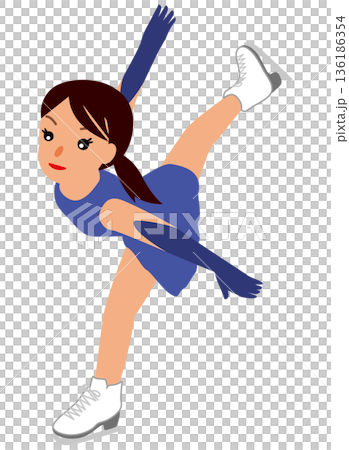ウインタースポーツの試合に挑む女子のイラスト・フィギュアスケート05 ウインタースポーツの試合に挑む女子のイラスト・フィギュアスケート05 136186354