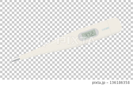 37.2℃を表示した微熱イメージの体温計イラスト 37.2℃を表示した微熱イメージの体温計イラスト 136186358