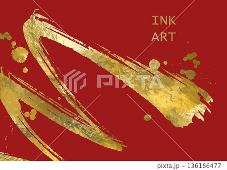 Vector Red and Gold Design illustration 136186477
