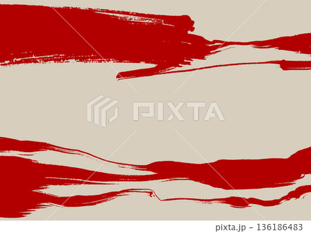 Japanese Red Ink Brush Stroke Vector Banner Japanese Red Ink Brush Stroke Vector Banner 136186483