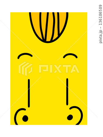 黄色い馬の顔アップ 黄色い馬の顔アップ 136186589