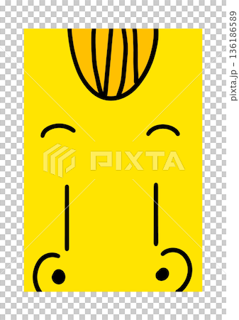 黄色い馬の顔アップ 黄色い馬の顔アップ 136186589