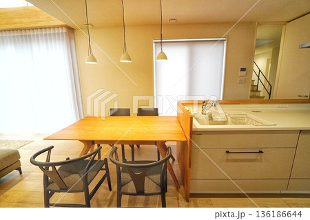 ペット同居型デザイナーズ住宅のお洒落なリビング ペット同居型デザイナーズ住宅のお洒落なリビング 136186644