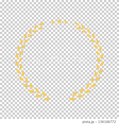 Simple gold frame material with stars and laurel wreath Simple gold frame material with stars and laurel wreath 136186772