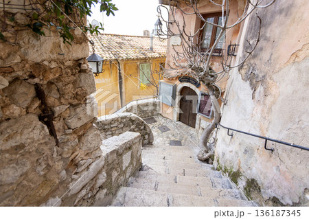 Eze town old town in French Riviera 136187345