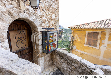 Eze town old town in French Riviera 136187346