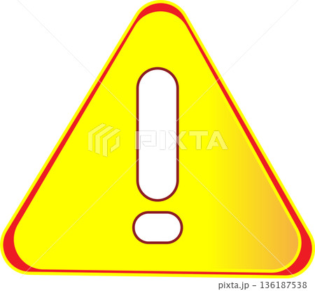 注意・警告・エラーを表す三角形の警告マークアイコン 136187538