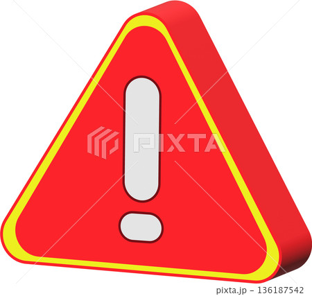 注意・警告・エラーを表す三角形の警告マークアイコン 136187542