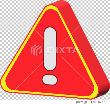 注意・警告・エラーを表す三角形の警告マークアイコン 136187542