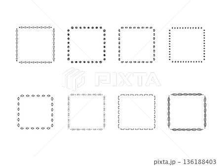ナチュラルでシンプルな手描きのフレームセット8 136188403