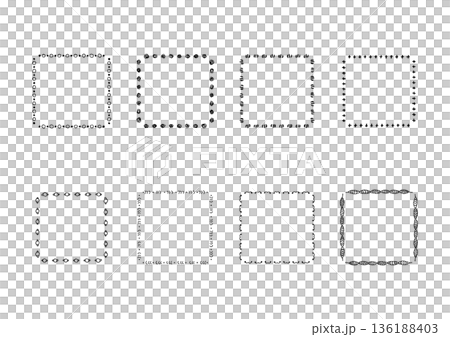 ナチュラルでシンプルな手描きのフレームセット8 136188403