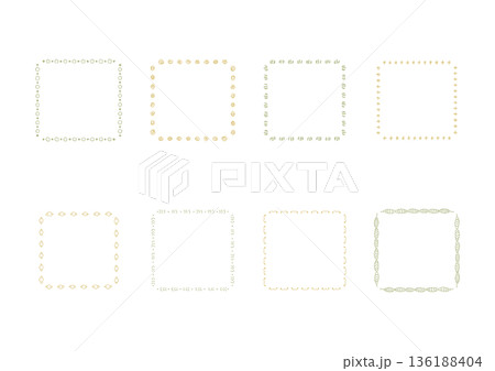 ナチュラルでシンプルな手描きのフレームセット8（カラー） 136188404