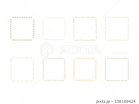 ナチュラルでシンプルな手描きのフレームセット18（カラー） 136188424