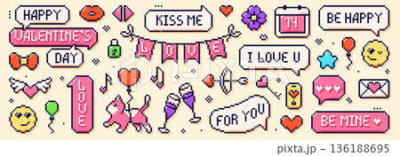 Pink cute elements. 136188695