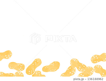 優しいタッチの落花生背景イラスト 農業や食品のメッセージ枠 136188962