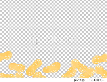 優しいタッチの落花生背景イラスト 農業や食品のメッセージ枠 136188962