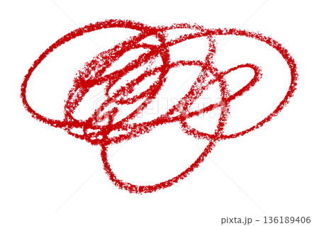 red pencil strokes isolated on transparent background 136189406