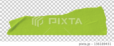 green crumpled torn tape isolated on transparent background. green crumpled torn tape isolated on transparent background. 136189431