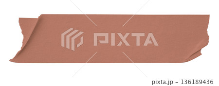brown crumpled torn tape isolated on transparent background. 136189436