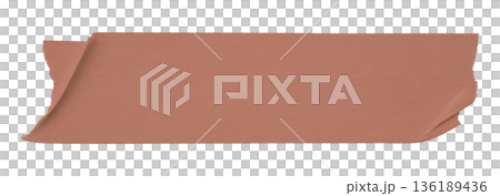 brown crumpled torn tape isolated on transparent background. 136189436