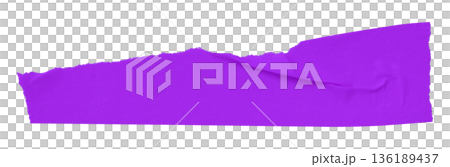 purple crumpled torn tape isolated on transparent background. purple crumpled torn tape isolated on transparent background. 136189437