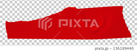 red crumpled torn tape isolated on transparent background. 136189440
