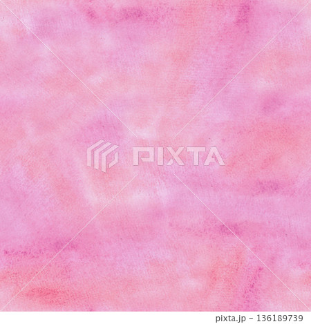 Seamless pattern of pink watercolor spots. Watercolor illustration for packaging design, fabric printing, interior design, greeting cards, holiday decor, and souvenirs. 136189739