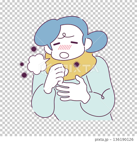 咳をする人のイラスト 風邪 アレルギー 136190126