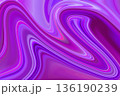 Purple abstract swirl pattern with smooth flowing lines and liquid marble background 136190239