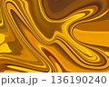 Abstract golden liquid swirl with flowing curves and shiny marble texture background 136190240