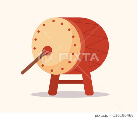 Red Drum with Drumstick vector illustration Red Drum with Drumstick vector illustration 136190469