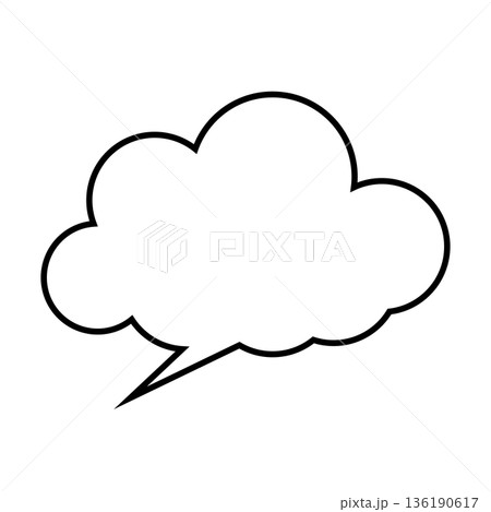 シンプルな吹き出しのイラスト　もこもこ 136190617