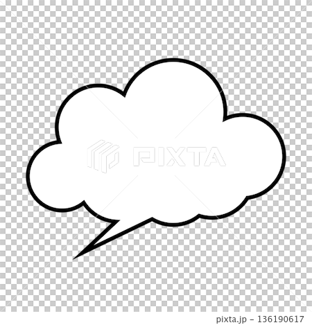 シンプルな吹き出しのイラスト　もこもこ 136190617