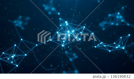 デジタルネットワーク 青い光 テクノロジー背景 136190632