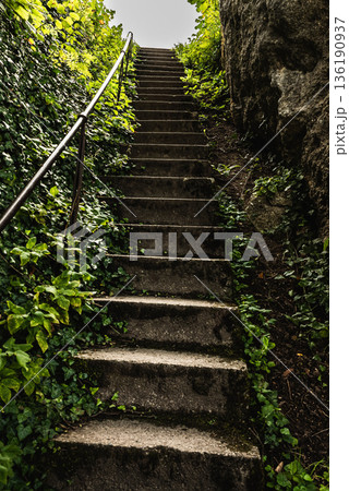 Old stone staircase, Germany 136190937