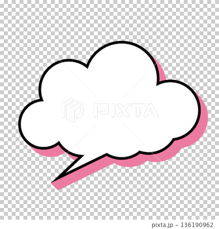 Simple speech bubble illustration - Fluffy Simple speech bubble illustration - Fluffy 136190962