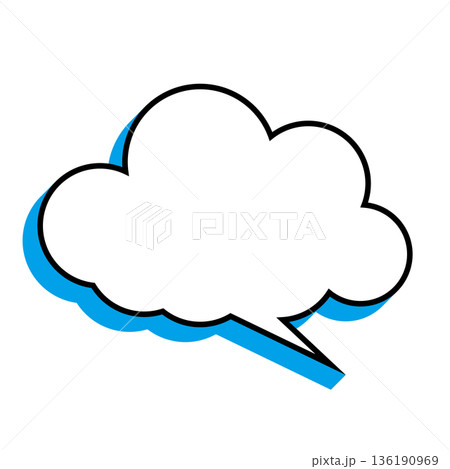 シンプルな吹き出しのイラスト もこもこ シンプルな吹き出しのイラスト もこもこ 136190969