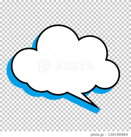 シンプルな吹き出しのイラスト もこもこ シンプルな吹き出しのイラスト もこもこ 136190969