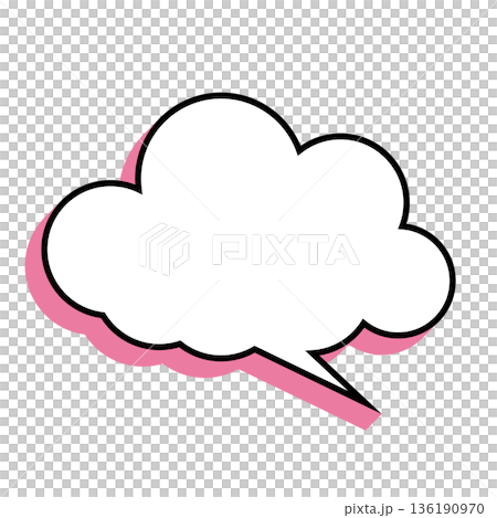 シンプルな吹き出しのイラスト もこもこ シンプルな吹き出しのイラスト もこもこ 136190970