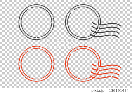 レトロでビンテージ風なスタンプのフレーム 136191454