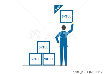 新しいスキルを得た後ろ姿のビジネスマン 136191457