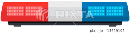 Police red and blue light bar icon without background. Police red and blue light bar icon without background. 136191924