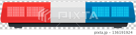 Police red and blue light bar icon without background. Police red and blue light bar icon without background. 136191924