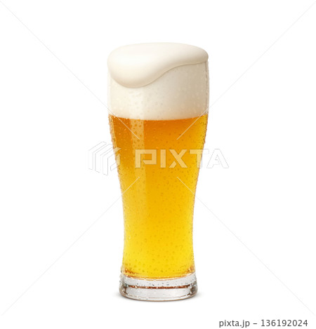 ビール イラスト グラス リアル 136192024