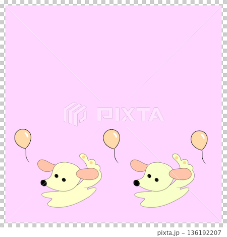 Dog and balloons 136192207