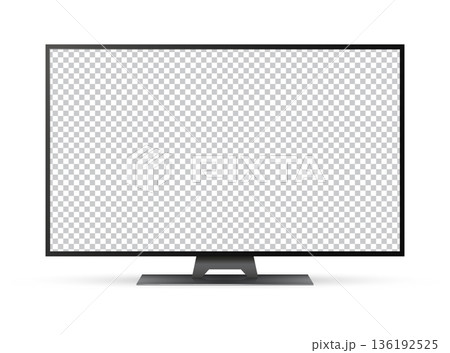 Realistic TV screen. Large television display mockup. Blank TV template. Realistic TV screen. Large television display mockup. Blank TV template. 136192525