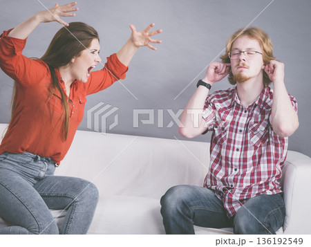 Man and woman having fight 136192549