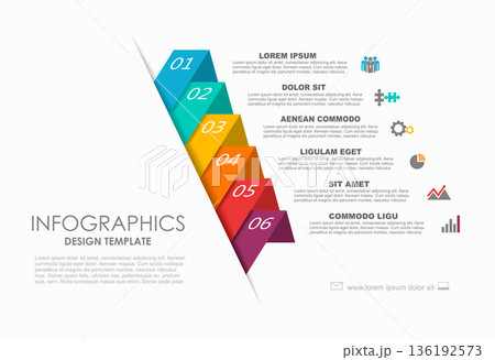 Modern infographic icons and text blocks perfect for business processes, presentations, educational content. Vector illustration. 136192573
