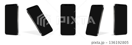 Realistic smartphone mockup. Mobile phone vector isolated on white background 136192805