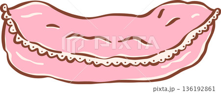Hand drawn Pink Pillow with Lace Illustration Hand drawn Pink Pillow with Lace Illustration 136192861